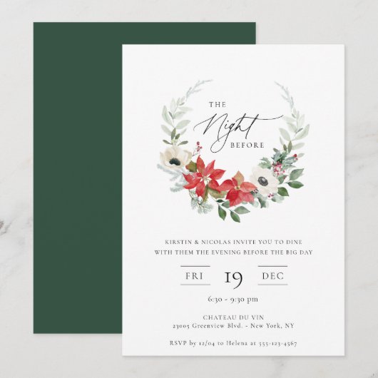 Invitation La nuit précédant la gerbe botanique d'hiver (Devant / Derrière)