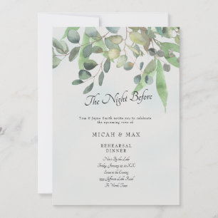 Invitation La nuit précédant la répétition Mariage de l'eucal