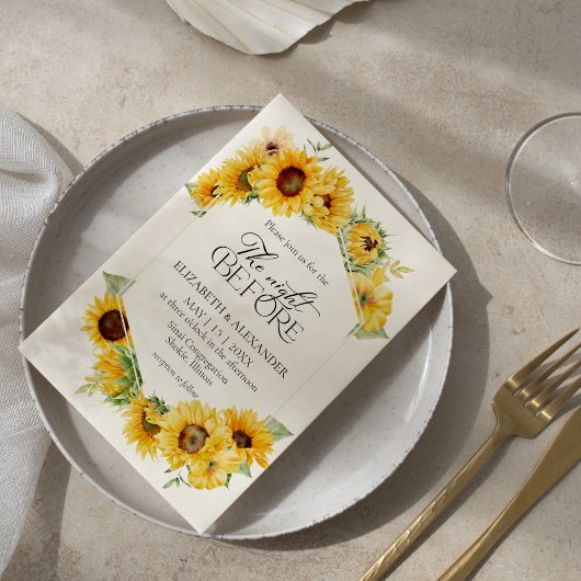 Invitation La nuit précédente | Dîner de répétition de l'auto