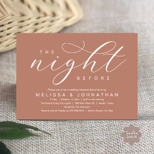 Invitation La Nuit Précédente, Dîner de Répétition de Mariage