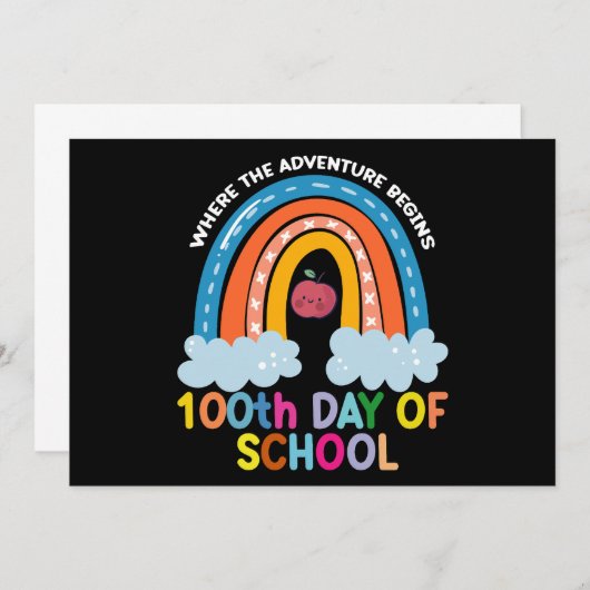 Invitation Là où l'aventure commence 100e Jours plus intellig (Devant / Derrière)