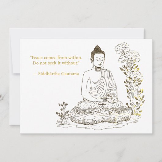 Invitation La paix vient de Bouddha (Devant)