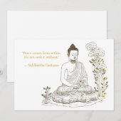 Invitation La paix vient de Bouddha (Devant / Derrière)