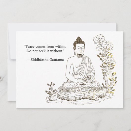 Invitation La paix vient de Bouddha (Devant)