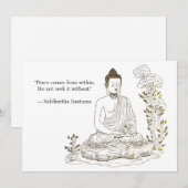 Invitation La paix vient de Bouddha (Devant / Derrière)