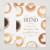 Invitation La Parfaite Fusion de Café pour la Fête de Mariage (Devant / Derrière)