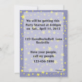 Invitation La partie aiment une vedette du rock ! (Dos)