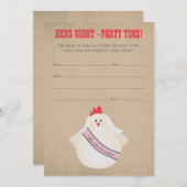 Invitation La partie de Bachelorette de nuit de poules (Devant / Derrière)