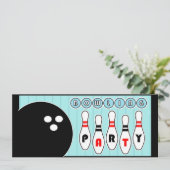 Invitation La partie de bowling goupille l'invitation vintage (Debout devant)