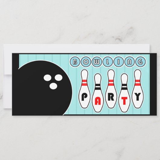 Invitation La partie de bowling goupille l'invitation vintage (Devant)