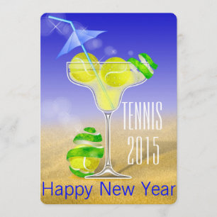 Invitation La partie de nouvelle année de margarita de tennis