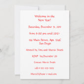 Invitation La partie de nouvelle année de tapis rouge (Dos)