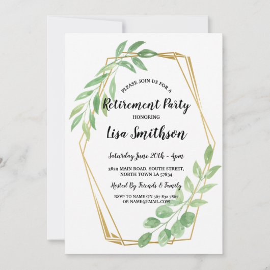 Invitation La partie de retraite part de l'invitation d'été (Devant)