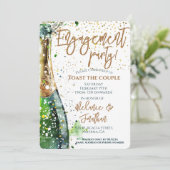 Invitation La Partie Engagement Toast Le Couple Bubbly Boutei (Debout devant)