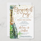 Invitation La Partie Engagement Toast Le Couple Bubbly Boutei (Devant)