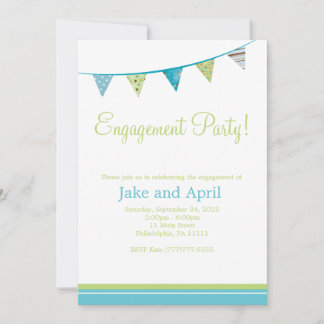 Invitation La partie marque la partie de fiançailles - vert