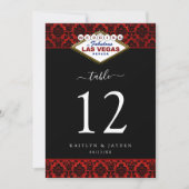 Invitation La Parties scintillant Damask Las Vegas Mariage Co (Devant)