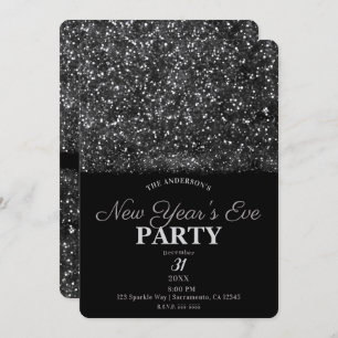 Invitation La Parties scintillant d'argent éclaire le Nouvel 