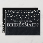 Invitation La Parties scintillant D'Argent Noir Sera-T-Elle M (Devant / Derrière)