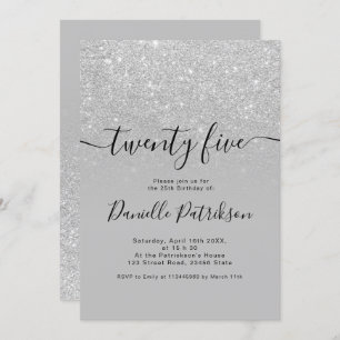 Invitation La parties scintillant d'argent scintille grisâtre
