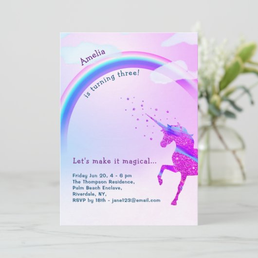 Invitation La Parties scintillant d'Iridescente Arc-en-ciel d (Debout devant)