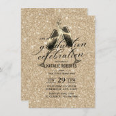 Invitation La Parties scintillant D'Or Moderne Accueille Les  (Devant / Derrière)