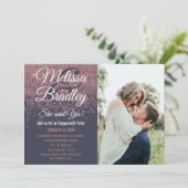 Invitation La Parties scintillant d'or Rose étincelle le Fian (Debout devant)