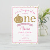 Invitation La Parties scintillant d'or rose petit Citrouille (Debout devant)