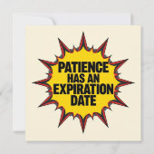 Invitation La patience a une date d'expiration (Dos)