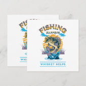 Invitation La pêche arrive. Le whisky aide! (Devant / Derrière)