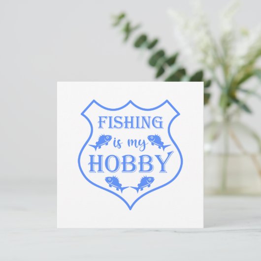 Invitation La pêche est ma citation de bouclier de loisir sur (Debout devant)