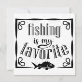 Invitation La pêche est ma citation préférée (Dos)