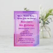 Invitation La peinture pourpre rose de partie d'art pointille (Debout devant)