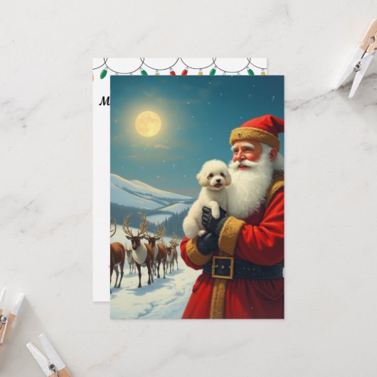 Invitation La perte d'un chien domestique à Noël (Devant/Arrière en situation)