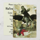 Invitation La Peste par Arnold Böcklin, Soirée d'Halloween (Devant / Derrière)