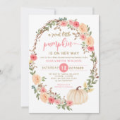 Invitation la petite citrouille est en route pour tomber baby (Devant)