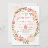 Invitation la petite citrouille est en route pour tomber baby (Devant)