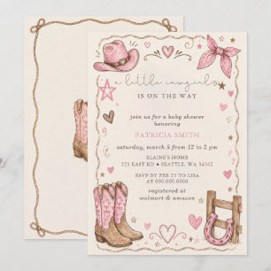 Invitation La Petite Cowgirl Est En Route Fille Baby Shower