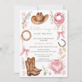 Invitation La Petite Femme Sur Le Chemin Baby shower fille (Devant)