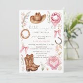 Invitation La Petite Femme Sur Le Chemin Baby shower fille (Debout devant)