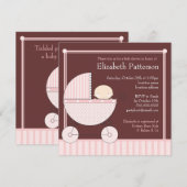 Invitation La petite fille douce au Baby shower de transport  (Devant / Derrière)