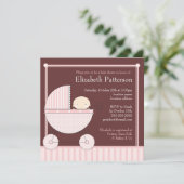 Invitation La petite fille douce au Baby shower de transport  (Debout devant)