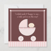 Invitation La petite fille douce au Baby shower de transport  (Dos)