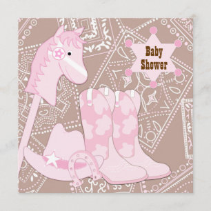 Invitation La petite fille rose Brown Douche pour bébé