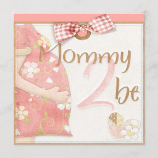Invitation La petite maman Baby shower rose pour être invitée