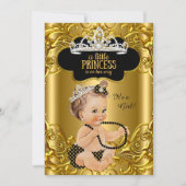 Invitation La petite princesse est en chemin Baby shower Brun (Devant)