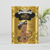 Invitation La petite princesse est en chemin Baby shower ethn (Debout devant)