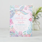 Invitation La Petite Sirène Sous La Mer Anniversaire (Debout devant)