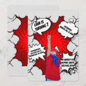 Invitation La photo d'anniversaire de Boy Super Héros (Devant / Derrière)