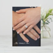 Invitation La photo de l'anneau Fiançailles Enregistrer la da (Debout devant)